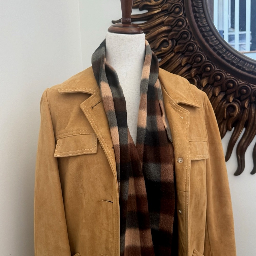 Vintage New England Sportswear Suede Leather Jacket Women's 10 Tan Coat F/W - Picture 2 of 10
